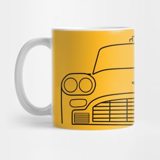 Classic old New York taxi cab black outline graphic Mug